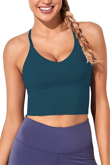 Women Sports Bras Longline Fitness Crop Tops Tank Gym Camisole Yoga Workout Running Shirts | Amazon (US)