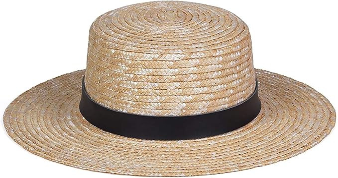 Lack of Color Women's Spencer Leather Banded Straw Boater Sun Hat | Amazon (US)