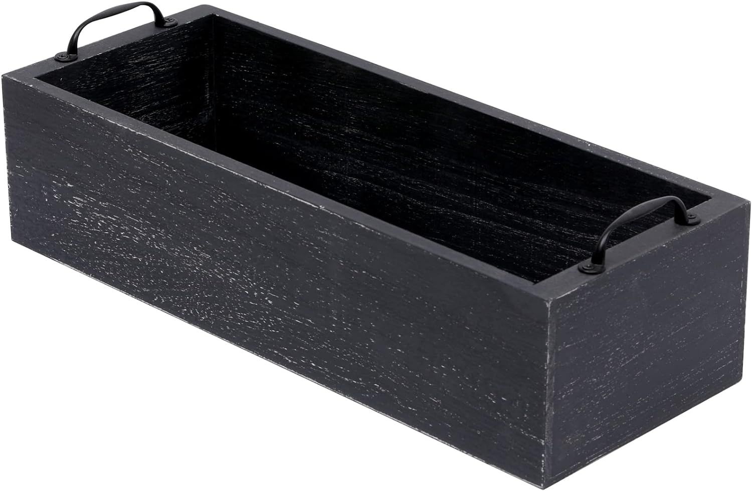 LKMANY Black Decor Box Bathroom Toilet Tank Basket Topper With Black Handles-Farmhouse Kitchen Ut... | Amazon (US)