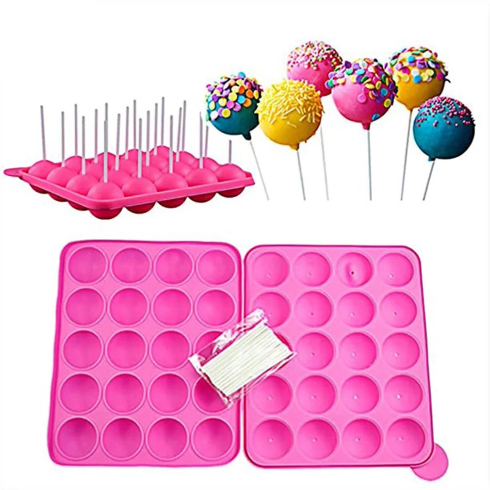 Cake Pop Mold Silicone Mold 20 Round Shaped Lollipop Pan Tray | Walmart (US)