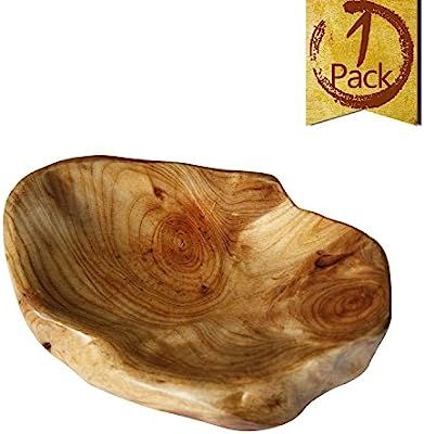 LOL MART Food Storage Root Carving Natural Wood Crafts Serving Tray (B) | Amazon (US)