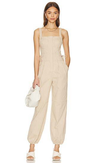 Nora Jumpsuit in Almond Stripe | Revolve Clothing (Global)