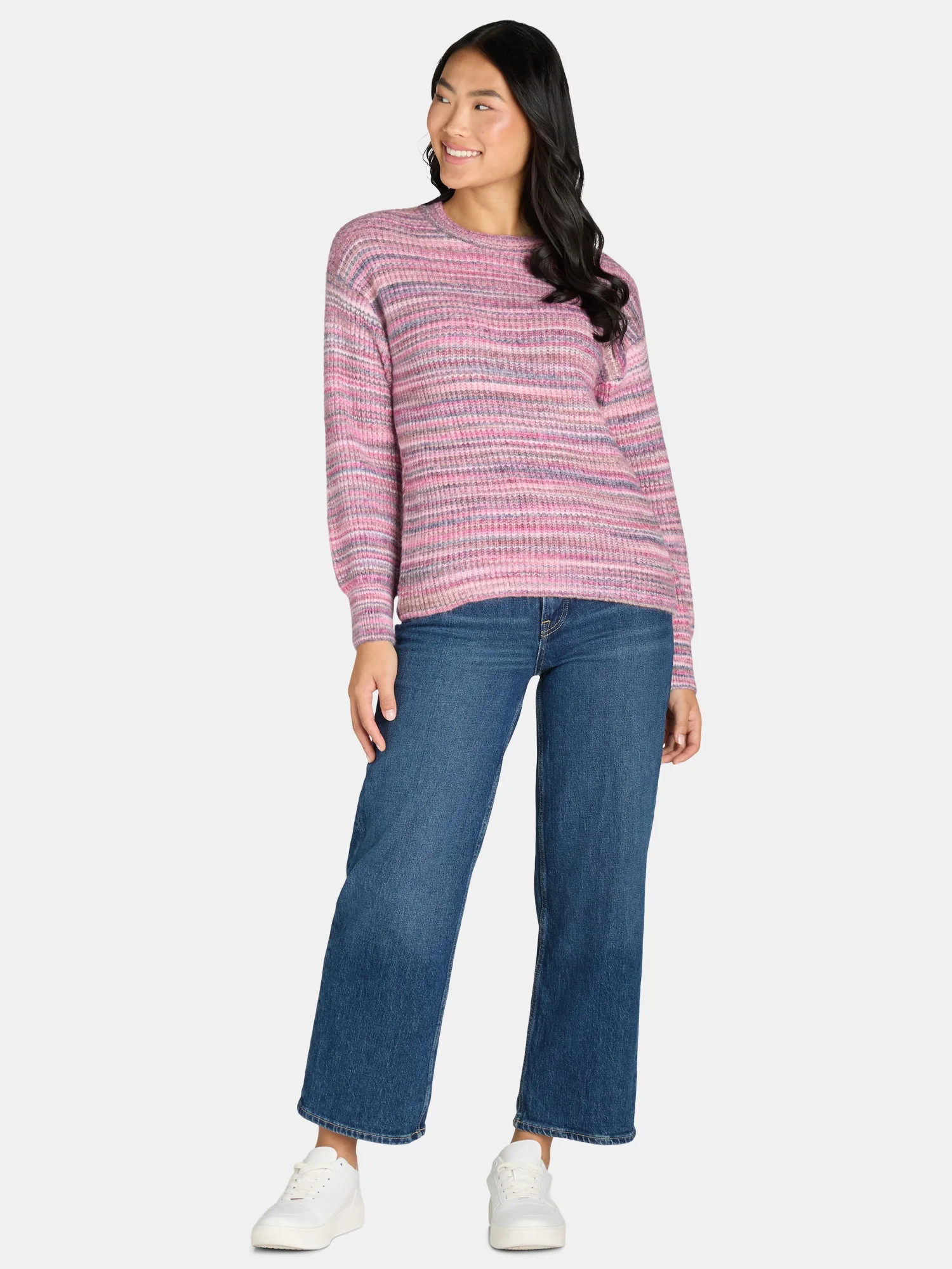 Time and Tru Women’s and Women's Plus Space Dyed Pullover Sweater, Sizes XS-4X | Walmart (US)
