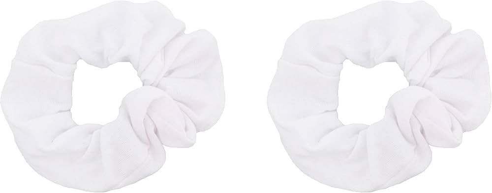 Amazon.com : Set of 2 Solid Scrunchies (White) : Beauty & Personal Care | Amazon (US)