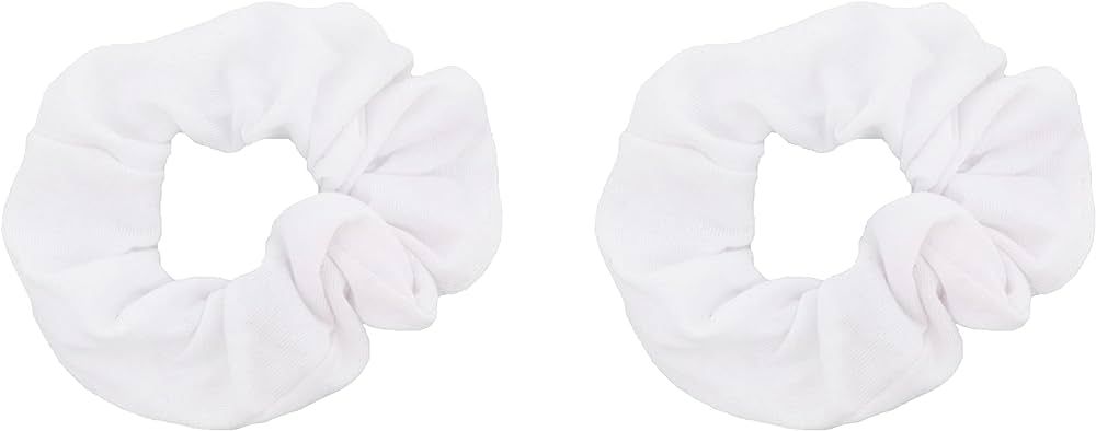 Amazon.com : Set of 2 Solid Scrunchies (White) : Beauty & Personal Care | Amazon (US)