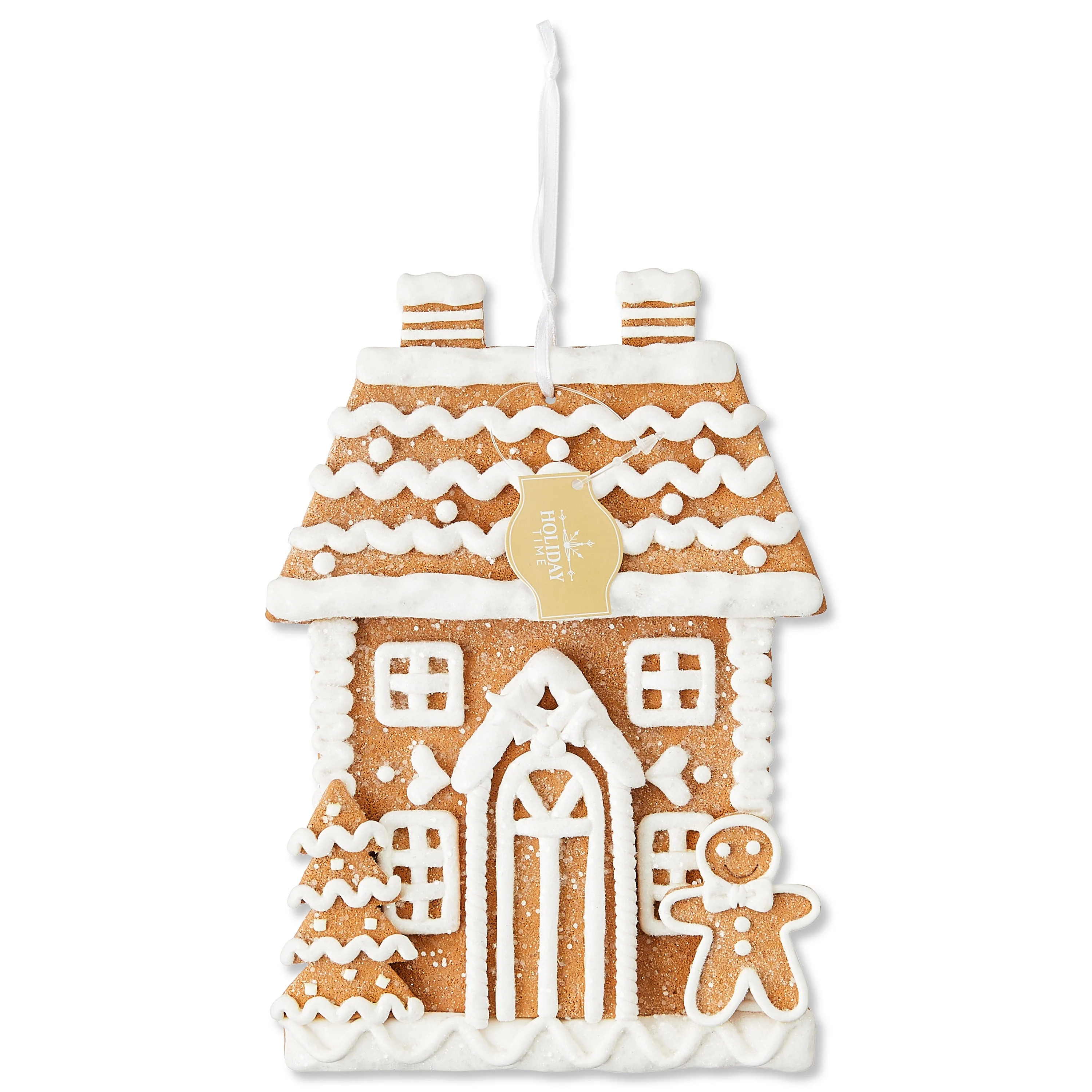 Multicolor Clay Dough Jumbo Gingerbread House Christmas Ornament, 7.3", by Holiday Time | Walmart (US)