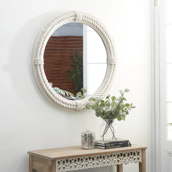 Oliverio Round Wood Wall Mirror | Wayfair North America
