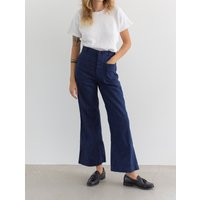 Vintage 28 Waist Button Fly High Rise Jeans | Dark Wash Wide Leg Flare Denim 60S Sailor Kick Nautica | Etsy (US)