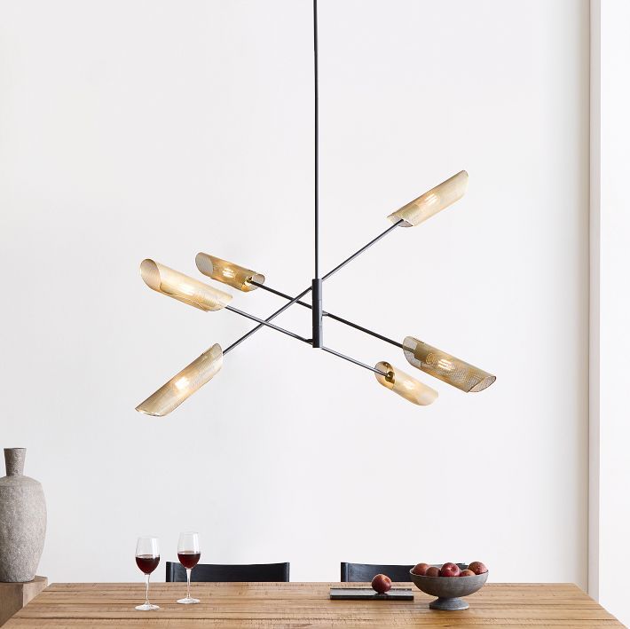 Curl Perforated Chandelier (58") | West Elm (US)
