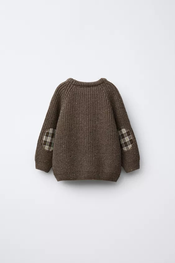 CHUNKY KNIT SWEATER WITH ELBOW PATCHES | Zara US