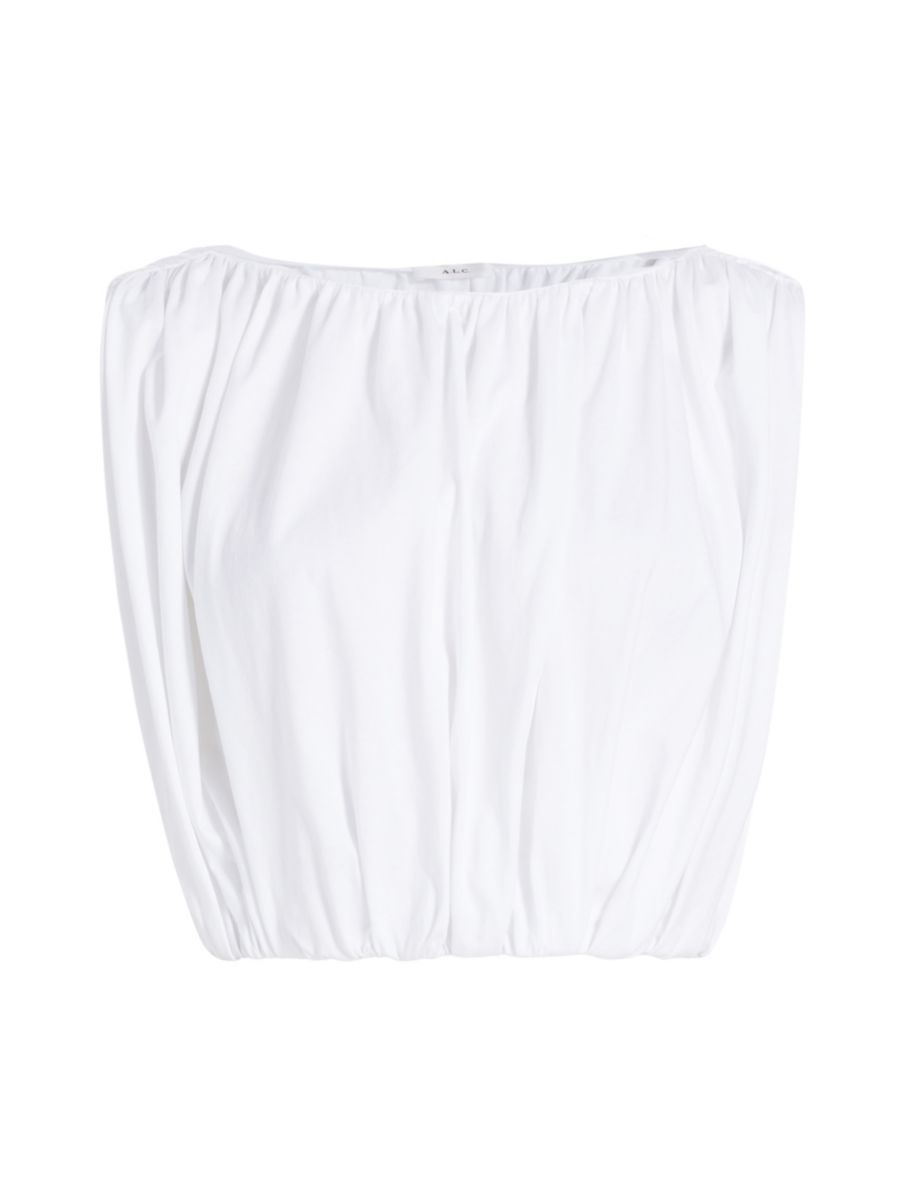 Nell Shirred Cotton Crop Top | Saks Fifth Avenue