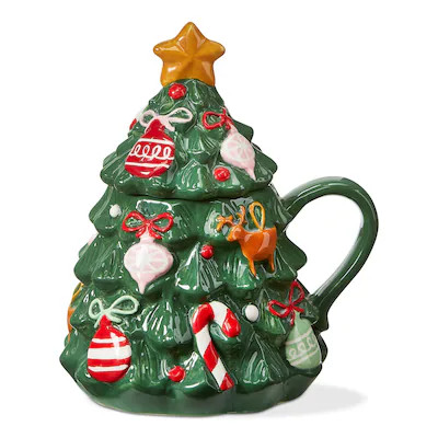 TREE & TRIMMINGS LIDDED MUG 16 oz | Bed Bath & Beyond