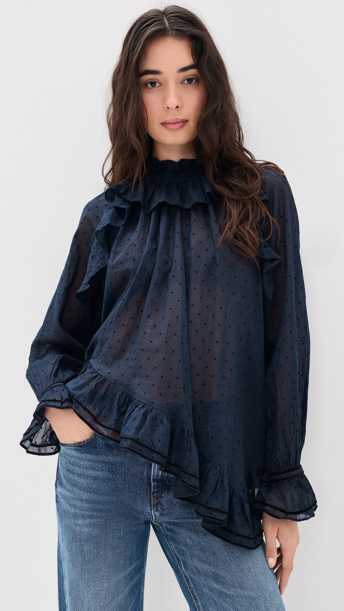 Marcella Long Sleeve Cotton Blouse | Shopbop