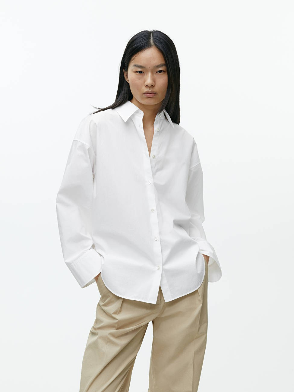 Relaxed Poplin Shirt - White - ARKET GB | ARKET (US&UK)