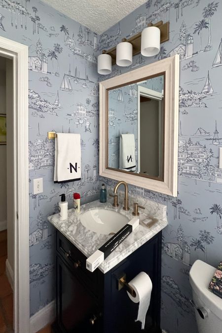 Bathroom Wallpaper, nautical bathroom decor, wallpaper ideas, bathroom makeover, Florida styled bathroom 

#LTKmidsize #LTKhome #LTKSeasonal