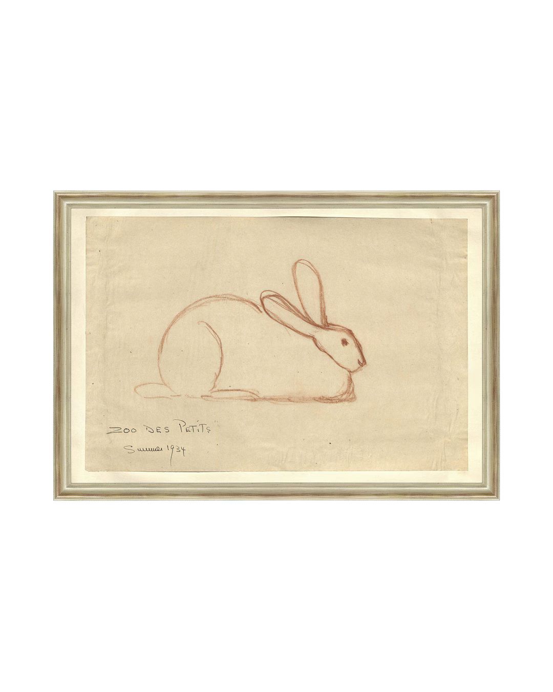 FRAMED. Vintage Bunny Drawing Wall Art, Bunny Sketch, Kids room decor. Rabbit Art Print. Framed B... | Etsy (US)