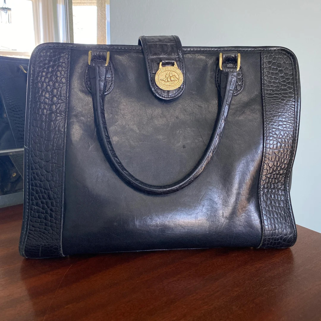 Black Leather Vintage Brahmin Satchel with Adjustable Shoulder Strap | Etsy (CAD)