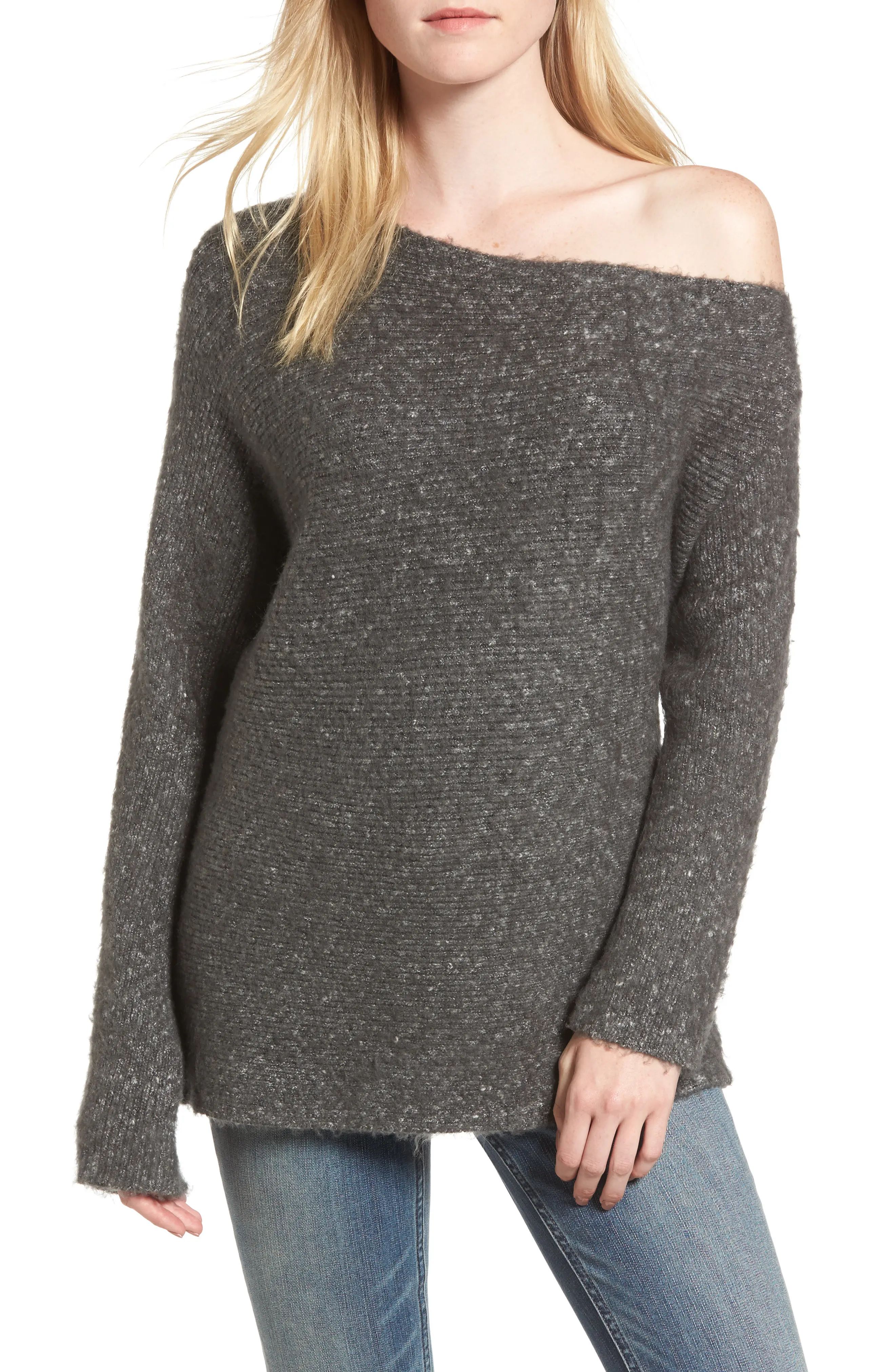 One-Shoulder Ribbed Sweater | Nordstrom