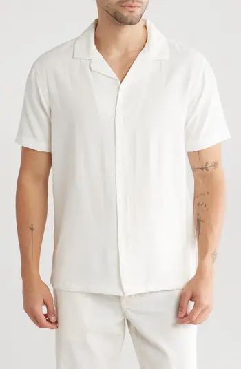 Short Sleeve Textured Cotton Camp Shirt | Nordstrom Rack