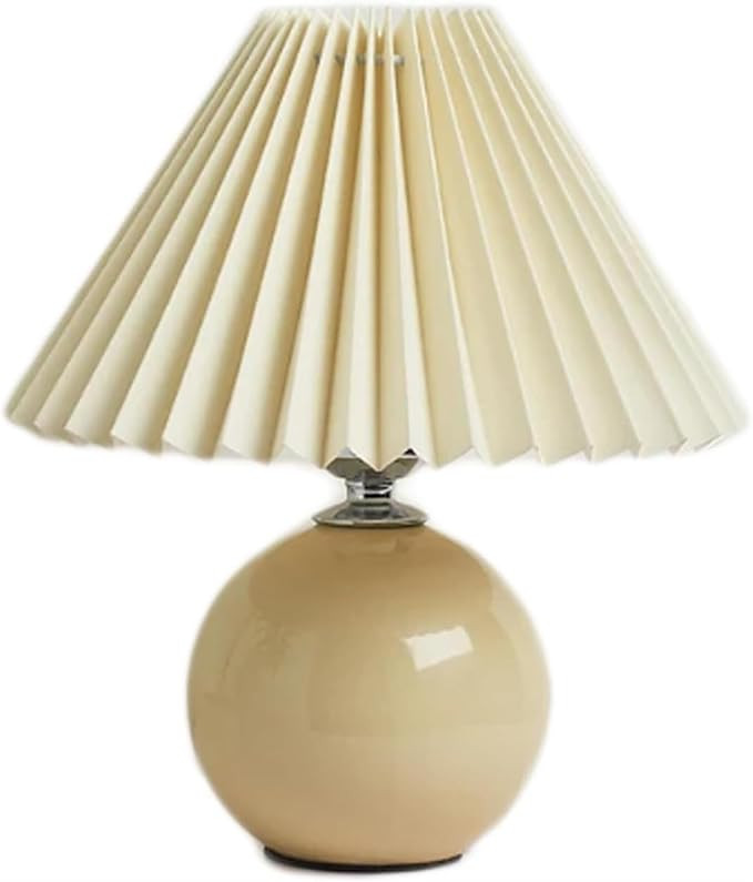 GeRRiT Night Light Warm Desk Lamp High-end Ceramic Pleated Bedroom Bedside Lamp Desk Lamp for Hom... | Amazon (US)