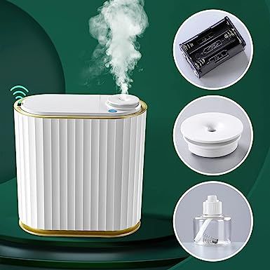 MOPUP Small NO Touch Trash Can for Bathroom with Essential Oil Diffuser, 7L Bedroom Automatic Gar... | Amazon (US)