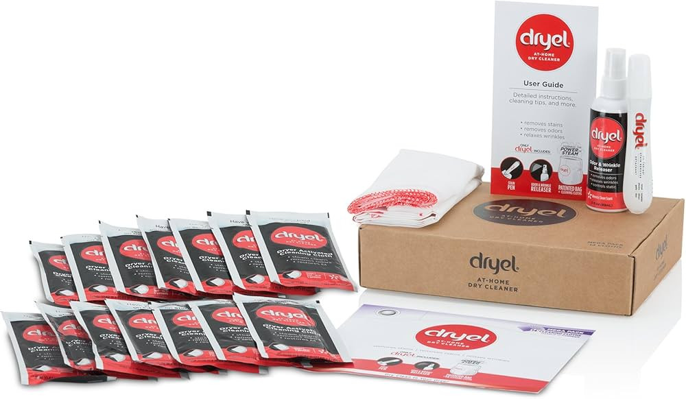 dryel at-Home Mega Dry Cleaner Starter Kit, Includes Dry Cleaning Cloths and to-Go Stain Removal ... | Amazon (US)