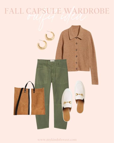 Fall outfit idea. I love the these tapered pants and button front sweater. 

#LTKstyletip #LTKbeauty #LTKSeasonal