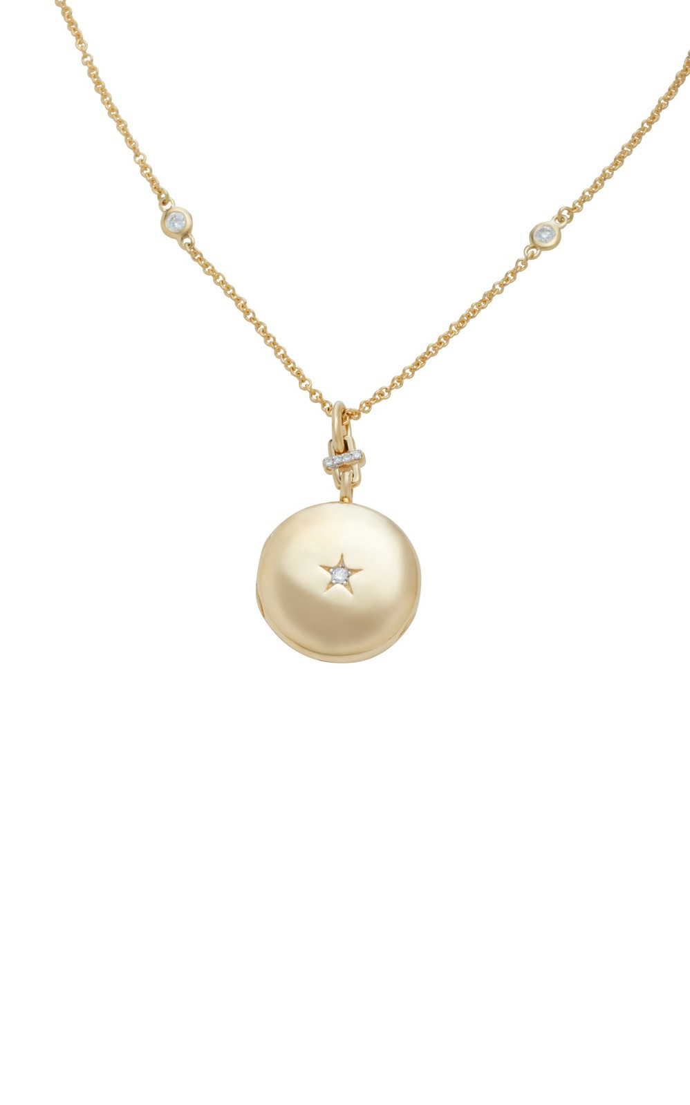 18K Gold And Diamond Locket Necklace | Moda Operandi Global