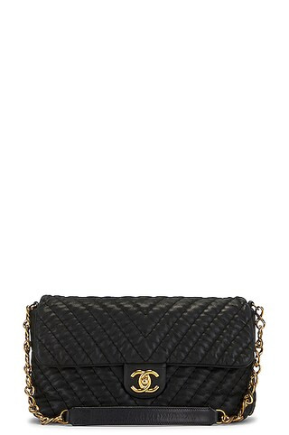 Chanel Chevron Leather Chain Shoulder Bag | FWRD 