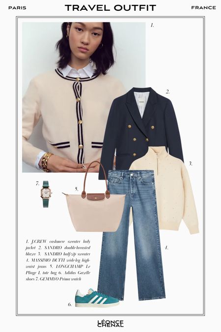 The Chic Yet Comfortable French-Style Outfit Perfect for Travel

1. J.Crew cashmere sweater lady jacket
2. Sandro’s double-breasted blazer
3. Sandro half-zip sweater
4. Massimo Dutti wide-leg high-waist jeans
5. Longchamp Le Pliage Original L tote bag
6. Adidas Gazelle shoes
7. Gemmyo Prima watch

#LTKeurope #LTKstyletip #LTKtravel