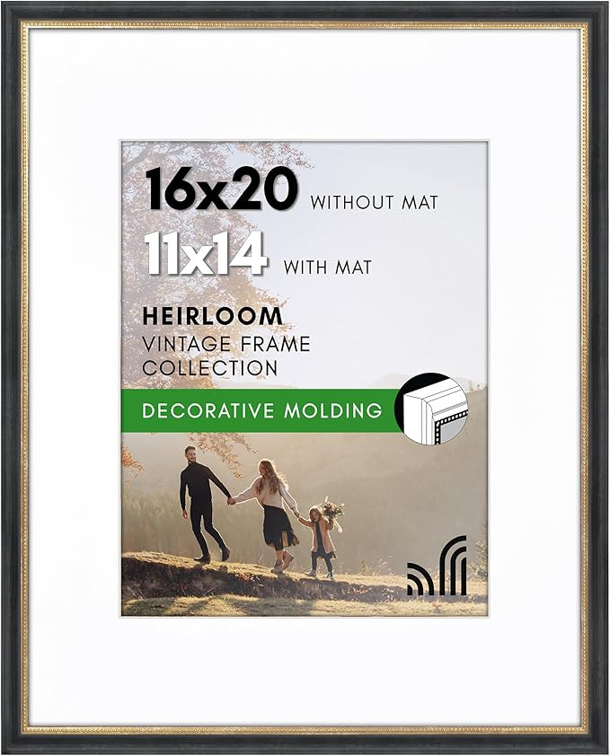 Americanflat Vintage Frames - 16x20 Picture Frame with Beaded Accents and Polished Plexiglass - U... | Amazon (US)