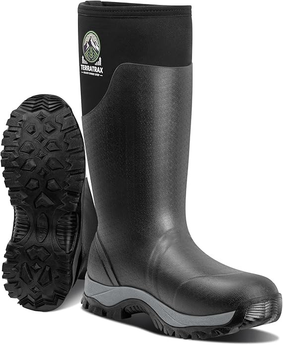 Men's Waterproof Insulated Rubber Hunting Boots – 6mm Neoprene Rain Boots for Outdoor Work, Fis... | Amazon (US)