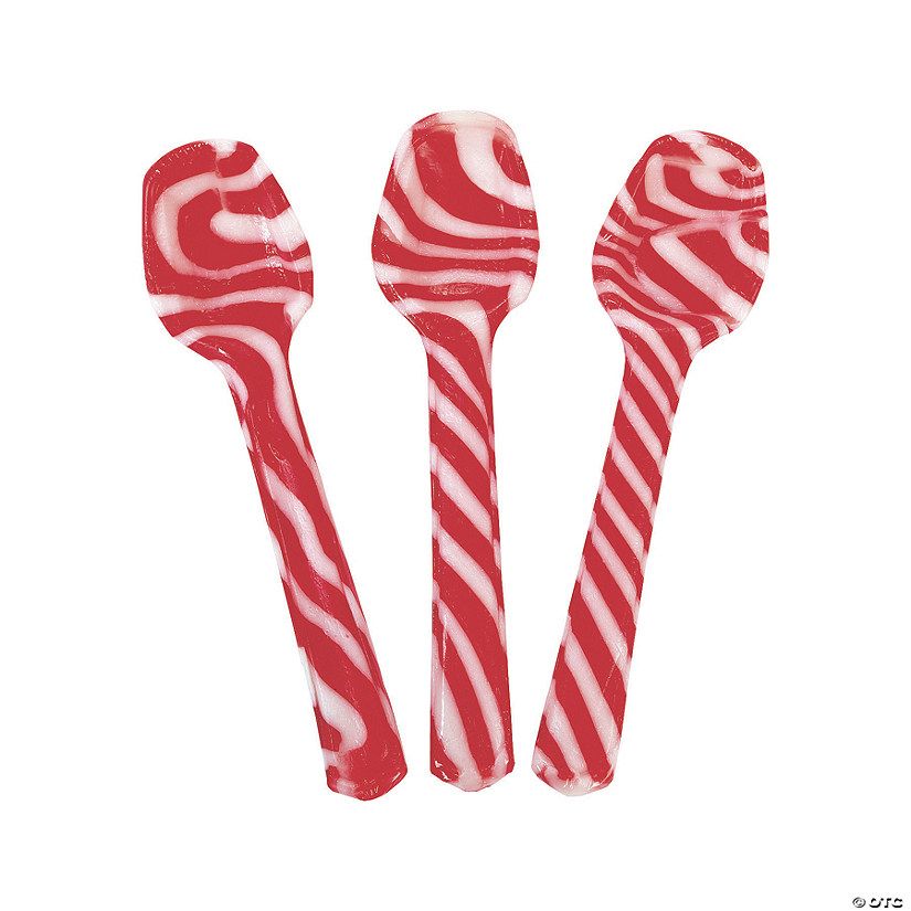 Peppermint Hard Candy Cane Spoons - 12 Pc. | Oriental Trading Company