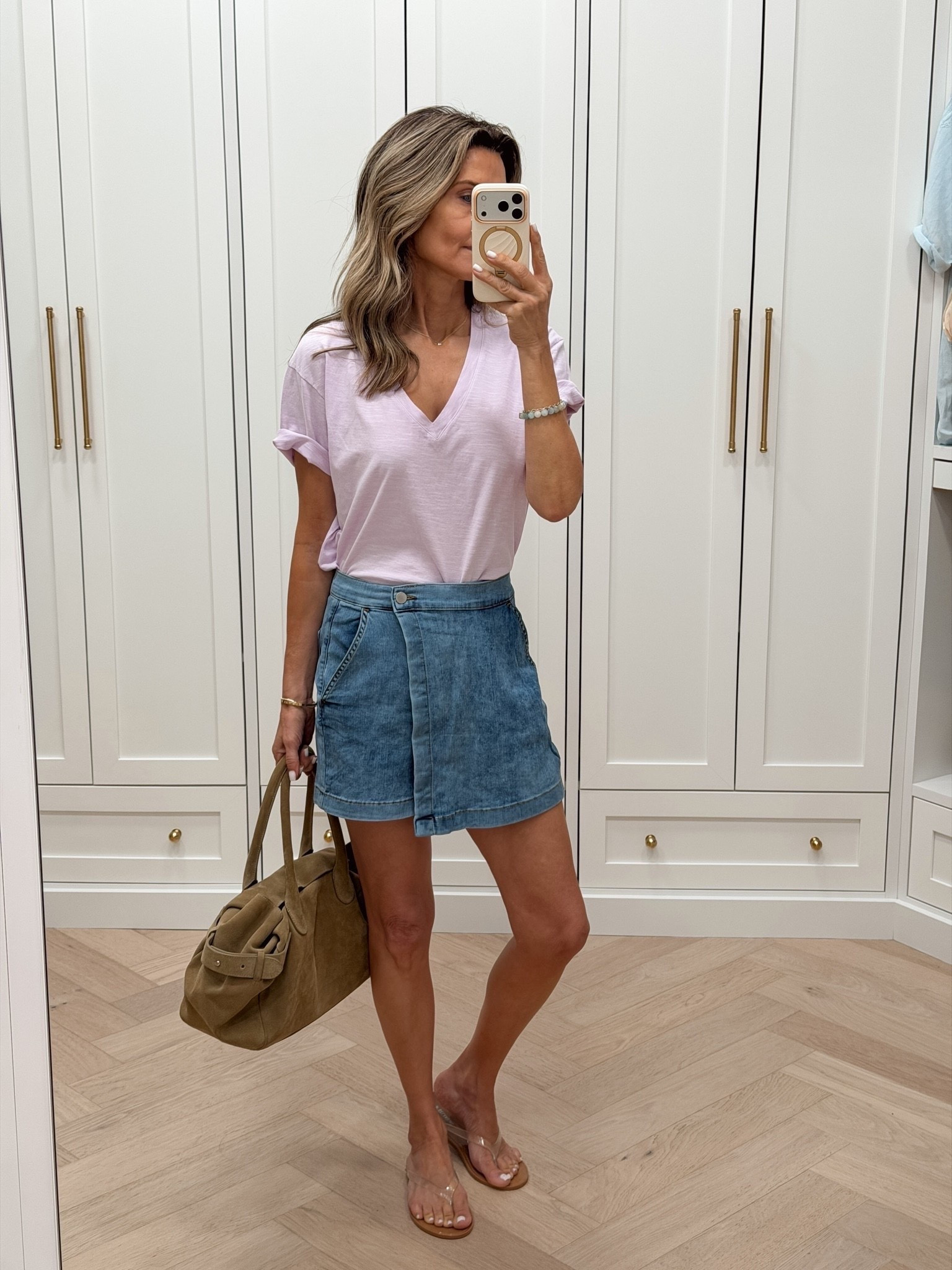 I’m 5’6’’ -lightweight v neck tee size XS @Splendid  -Jean shorts TTS @Duer  #LTKootd

#LTKootd #LTKOver40