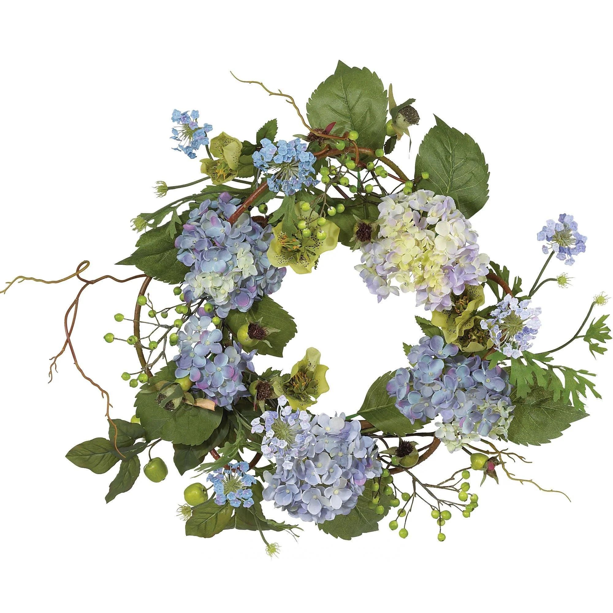 20" Hydrangea Wreath 4642 Nearly Natural" | Nearly Natural