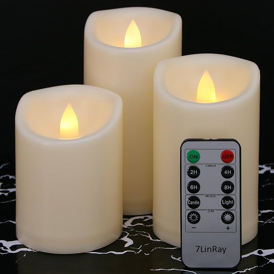 Flameless Flickering Candles with Remote and Timers, 1000 Hours Waterproof Outdoor Indoor Battery... | Amazon (US)