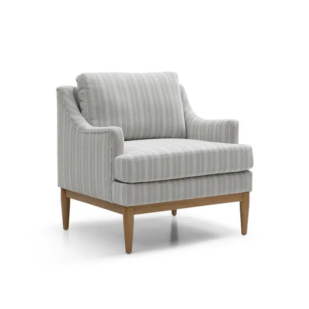 Zella Natural Striped Chenille Occasional Chair | Dunelm