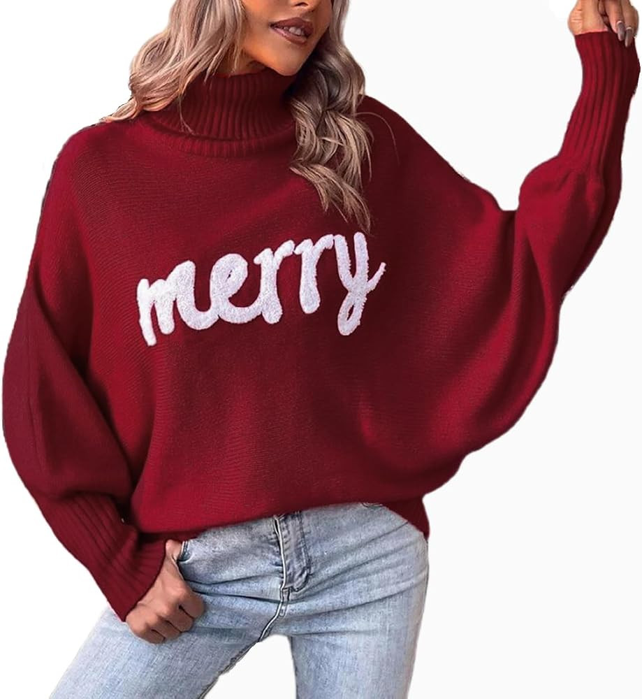 Sequin Christmas Sweaters for Women Colorful Glitter Sparkle Soldier Santa Embroidered Sweatshirt... | Amazon (US)
