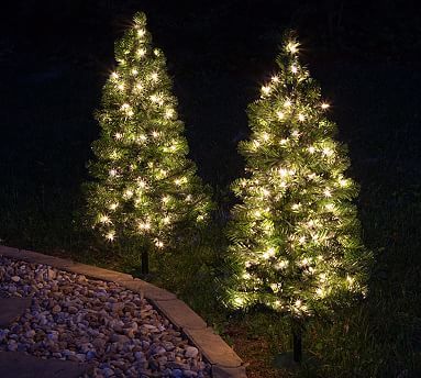 Pre-Lit Faux Winchester Fir Walkway Trees - Set of 2 | Pottery Barn (US)