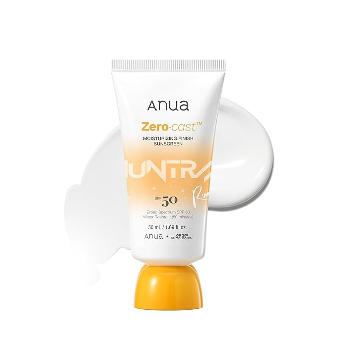 Anua, Zero-Cast Moisturizing Sunscreen SPF 50, Glow Natural Sunscreen for face, No White Cast, Hy... | Amazon (US)