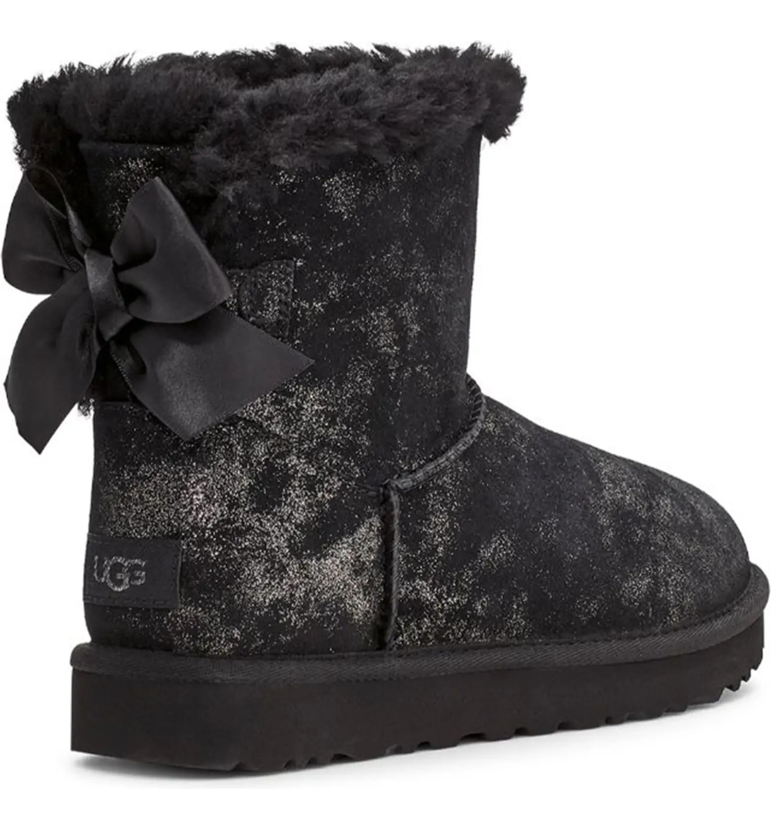Mini Bailey Bow Glimmer Faux Fur Lined Boot | Nordstrom Rack