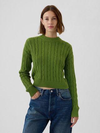 Cable-Knit Cropped Sweater | Gap (US)