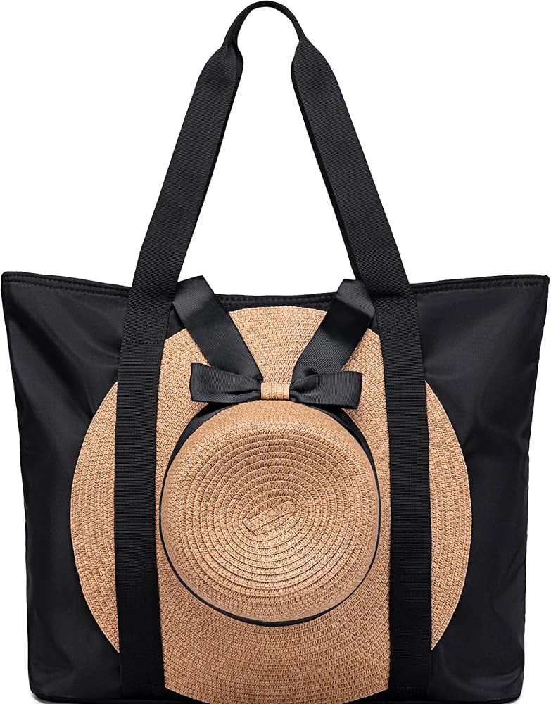 LEDAOU Beach Bags for Women Packable Beach Tote Bag | Amazon (US)