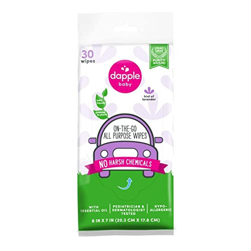 Dapple baby All Purpose Wipes, Hypoallergenic & Powered by Plants Cleaning Wipes, Hint of Lavender, 30 Count (Pack of 1) | Amazon (US)