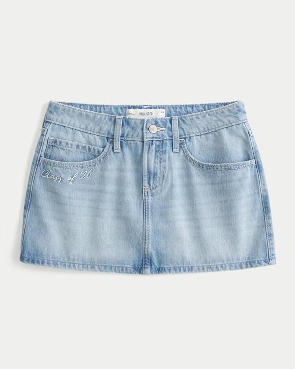 Low-Rise Class of '26 Denim Mini Skort | Hollister (US)