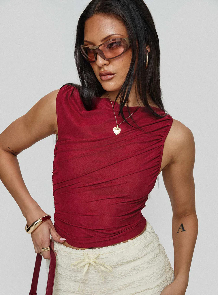 Hasso Top Burgundy | Princess Polly US