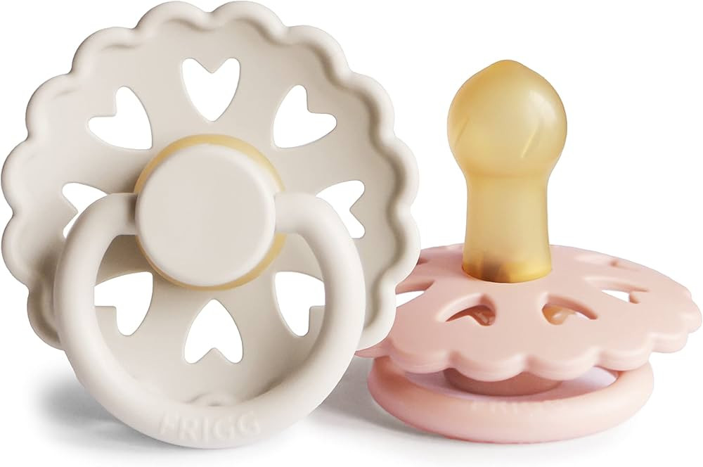 FRIGG Andersen Fairytale Natural Rubber Baby Pacifier | Made in Denmark | BPA-Free (Cream/Blush, ... | Amazon (US)