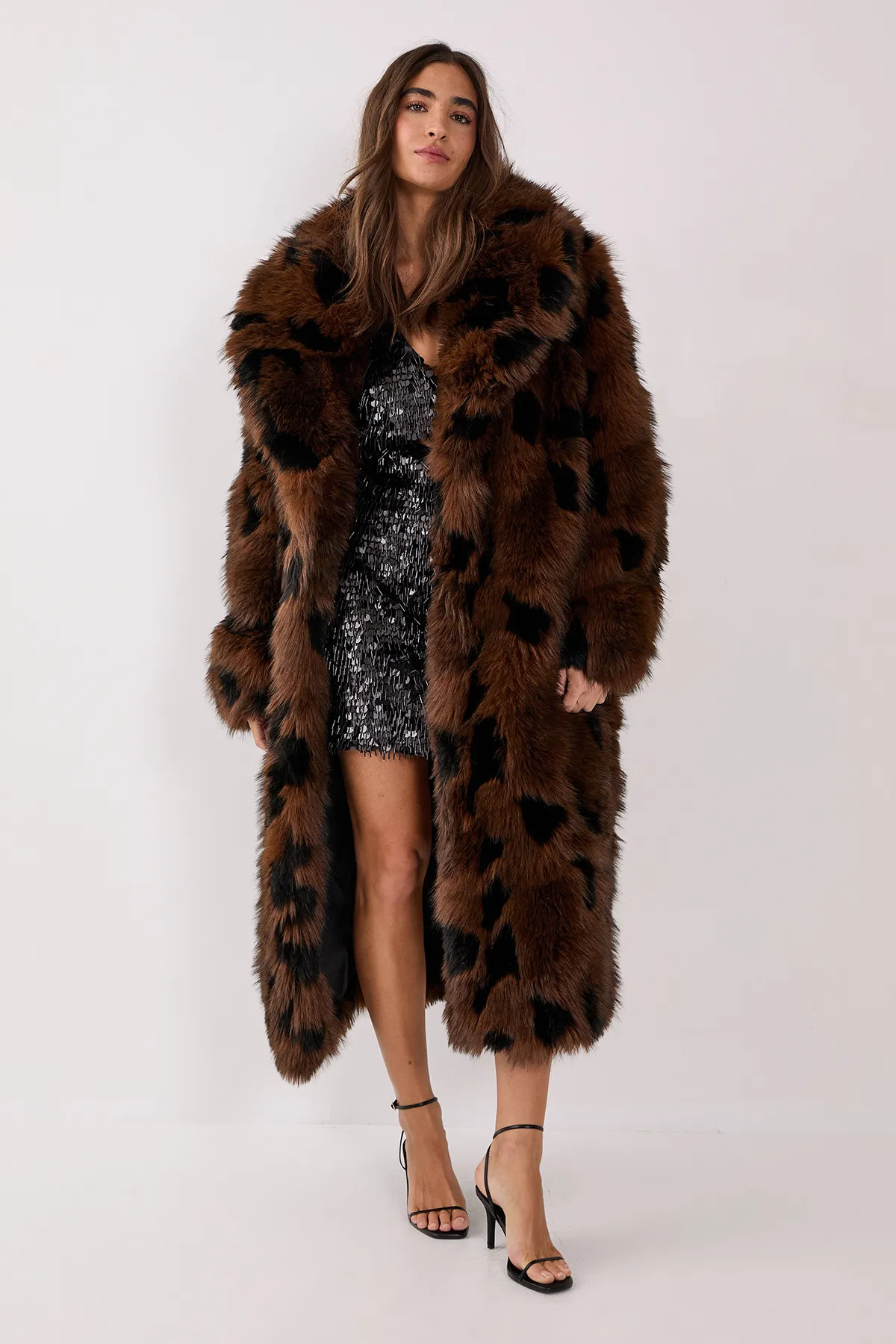 Premium Textured Collared Faux Fur Longline Coat | Nasty Gal US