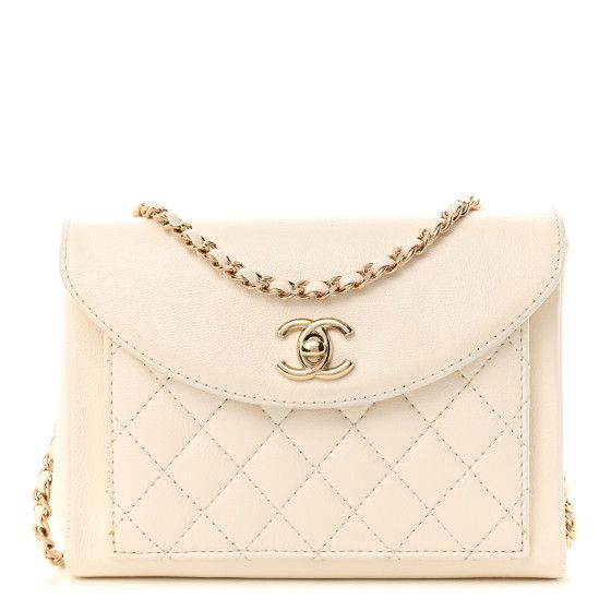 Calfskin Quilted Smart Pocket Crossbody Bag White | FASHIONPHILE (US)