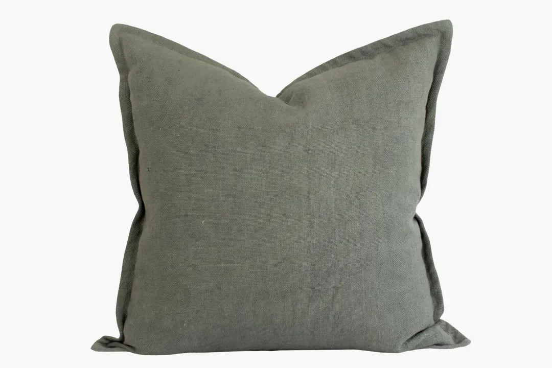 Linen Flange Edge Pillow Cover - Desert Sage - Etsy | Etsy (US)